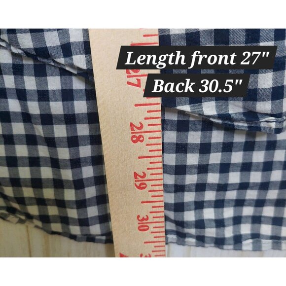 Lane Bryant Womens Blue & White Plaid Button-Up Shirt 24W Long Sleeve Cotton - Picture 7 of 13